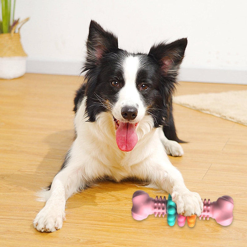 Indestructible TPR Bone Chew Toy for Dogs – Teeth Cleaning & Bite Resistant