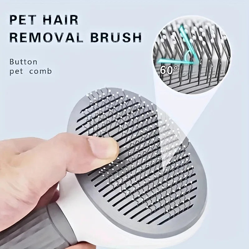 Pet Hair Removal Brush Dog Hair Comb Stainless Steel Automatic Hair Fading