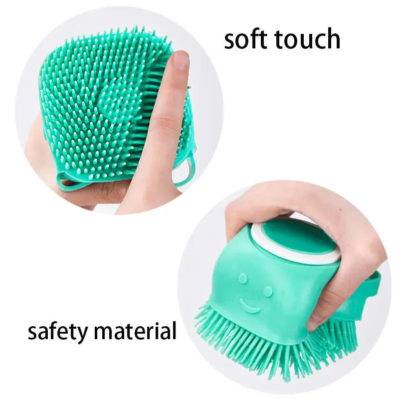 Bathroom Puppy Big Dog Cat Bath Massage Gloves Brush Soft Safety Silicone