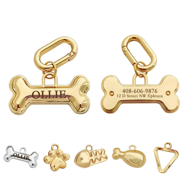 Memopaw Design Personalized Pet Dog Name Tag Copper Free Engraving Anti-lost Collars Tag for Dogs Cats Nameplate