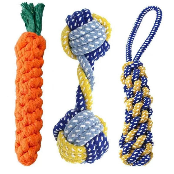 1PC Dog Toy Carrot Knot Rope 
Puppy Cleaning Teeth Chew Toy