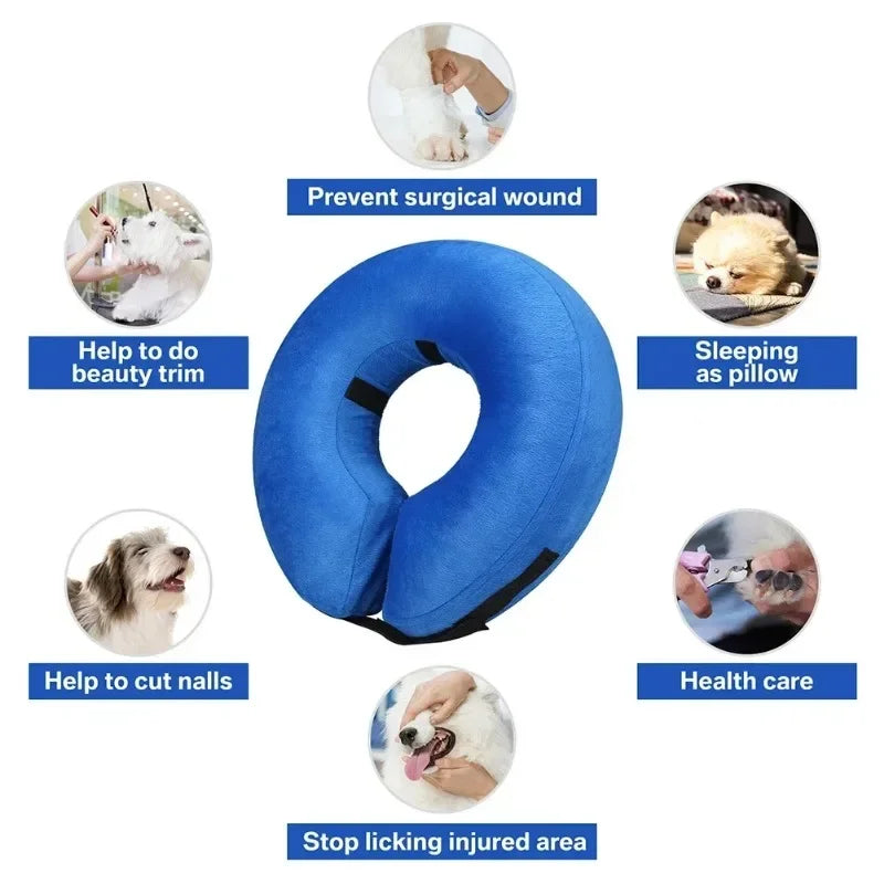 Dog Cones After Surgery, Protective Inflatable Dog Collar Pet Recovery Collar