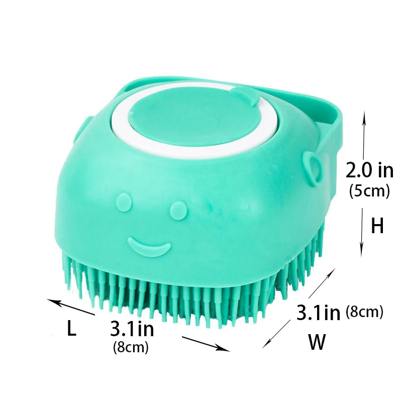 Bathroom Puppy Big Dog Cat Bath Massage Gloves Brush Soft Safety Silicone